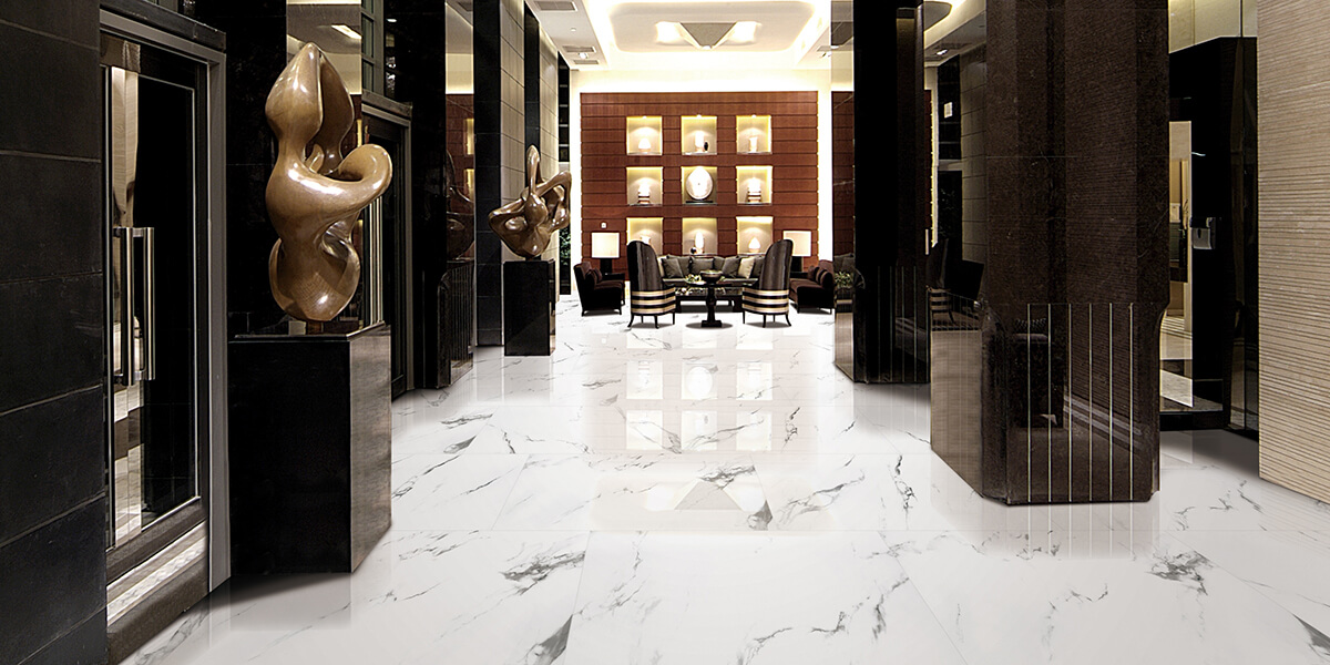 olympia tile Carrara X white marble matte polished porcelain floor tile