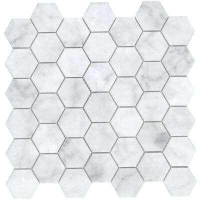 Carrara Marble Hex Mosaic (Available in polished & matte)