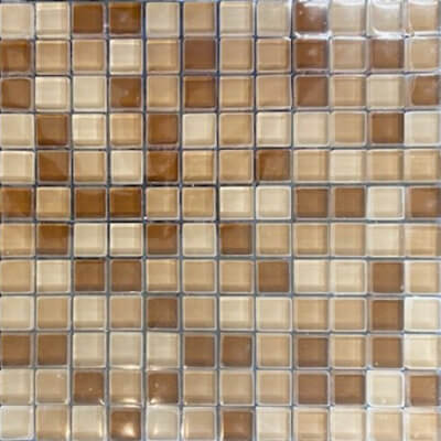 Cristallo Beige & Brown Glass Mosaic 12
