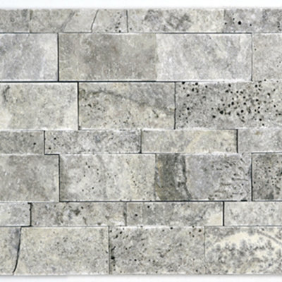 Silver Travertine Interlock 11x16