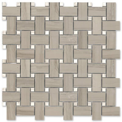 Polished Athena Gris & Bianco Wood Basketweave