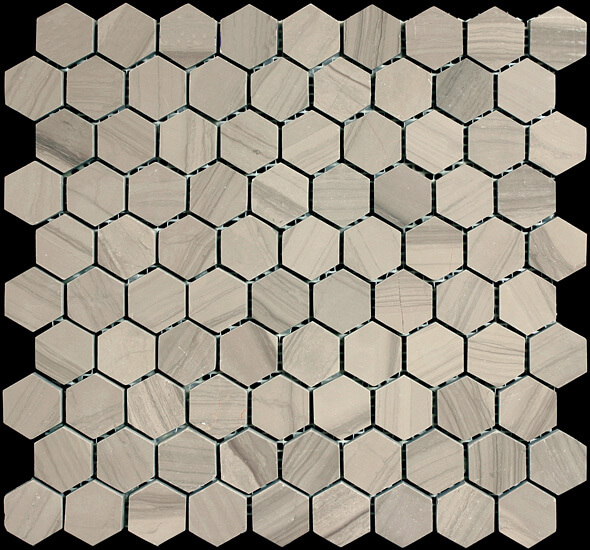 Athens Gris Honed Hexagon Mosaic by .