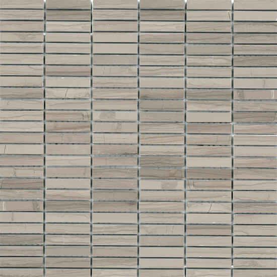 Athens Gris Polished Stacked Brick Mosaic by .