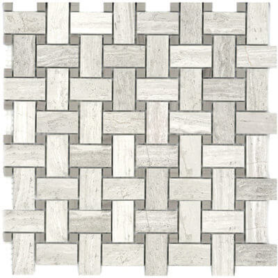 Polished Bianco Wood & Athena Gris Basketweave