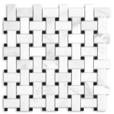 Polished Weave w/ Negro Marquina Dot