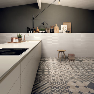 Reinterpreted for a modern aesthetic, Terra features a classic hexagon style with a modern concrete finish. Cool grey hues set a contemporary tone for this timeless tradition.