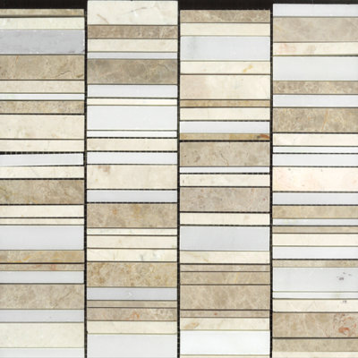 Waterfall Mosaic (Light Emperador, Cream & White Marble Blend)