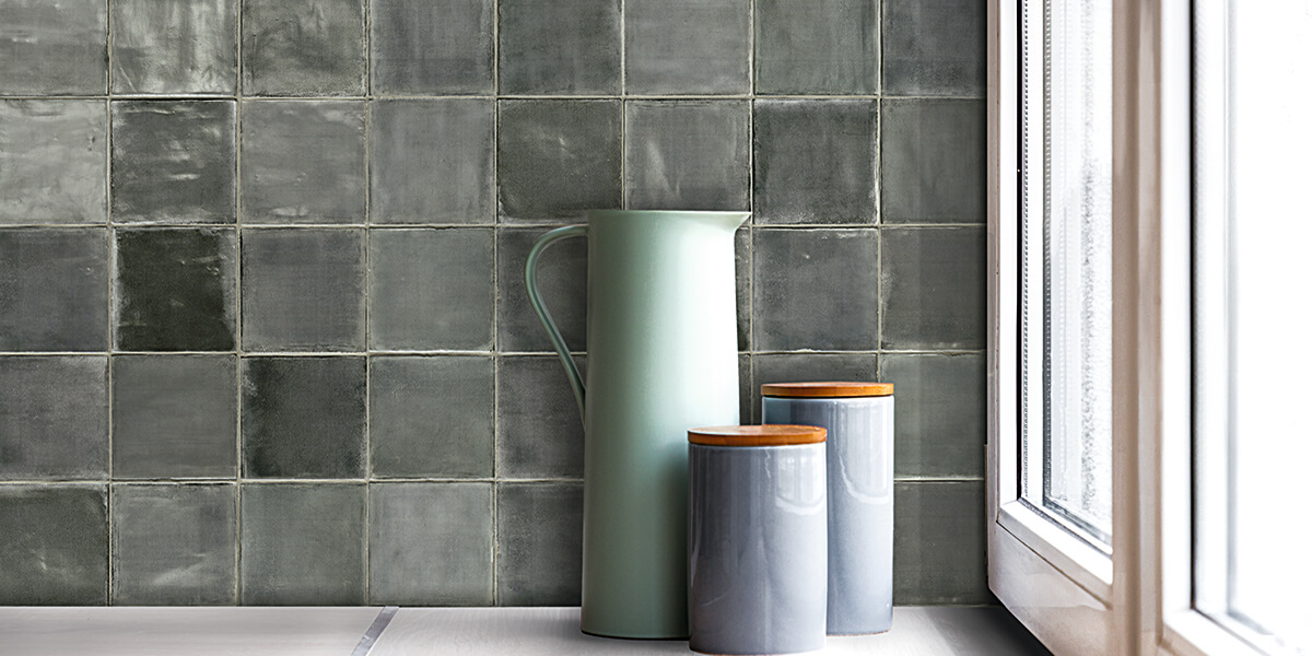 Fresh Thyme Ceramic Wall Tile T Square Sartoria