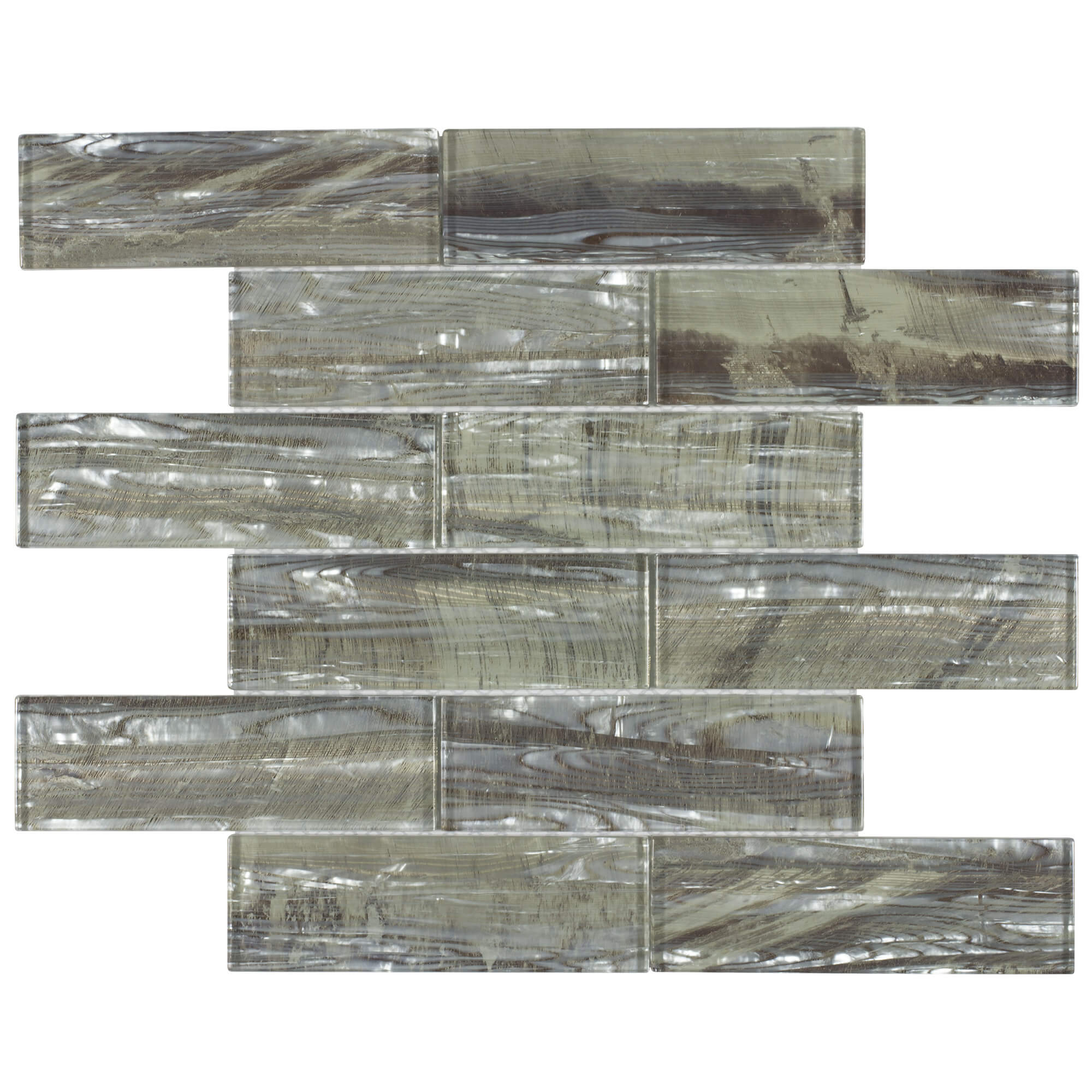 Chic Anthology Silk elements metallic glass mosaic tile