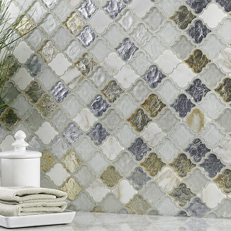 Chic Anthology Tuscan Arabesque stone metallic glass mosaic