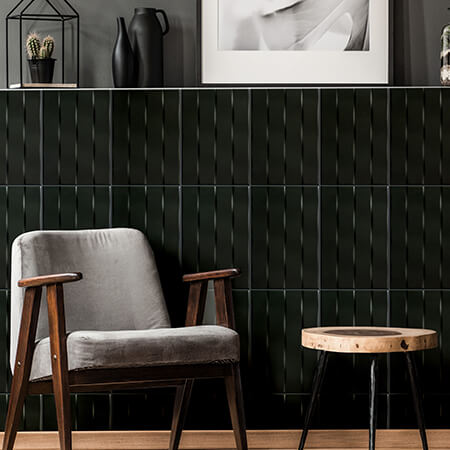 LINDT MATTE BLACK 3D Olympia Glazed Wall Tile